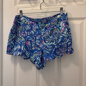 LILLY PULITZER Colorful Scalloped Hem Shorts